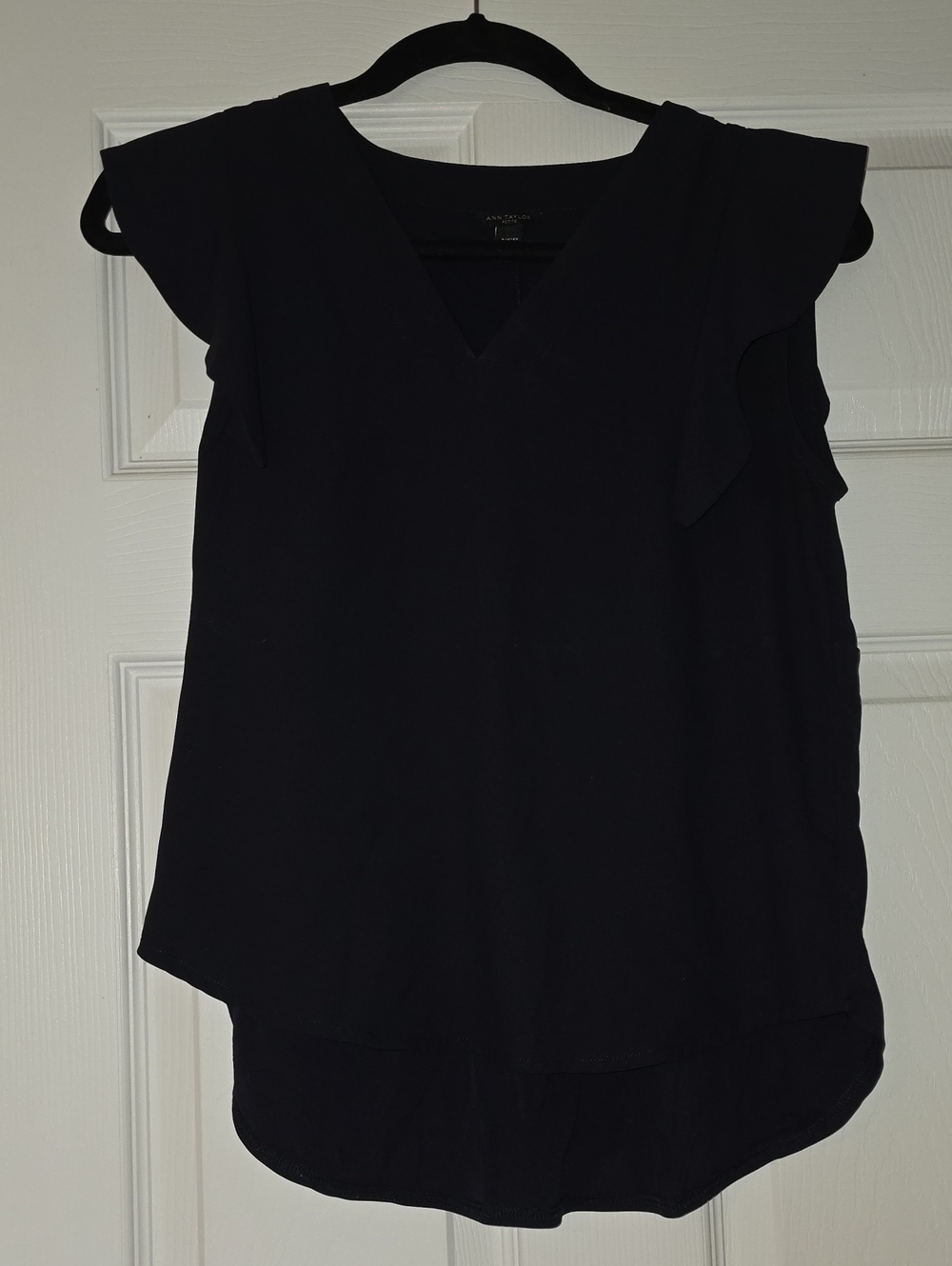 Anne Taylor Navy Flutter Sleeve V-Neck Camisole